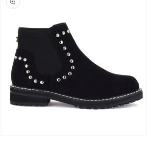 Seven For All Mankind Romanoff‎ Waterproof Ankle Boot Black with Studs 10 NWOB